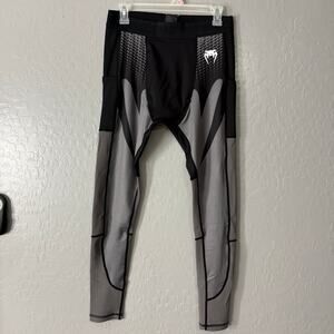 Men's Venum Black and Gray Compression Pants
